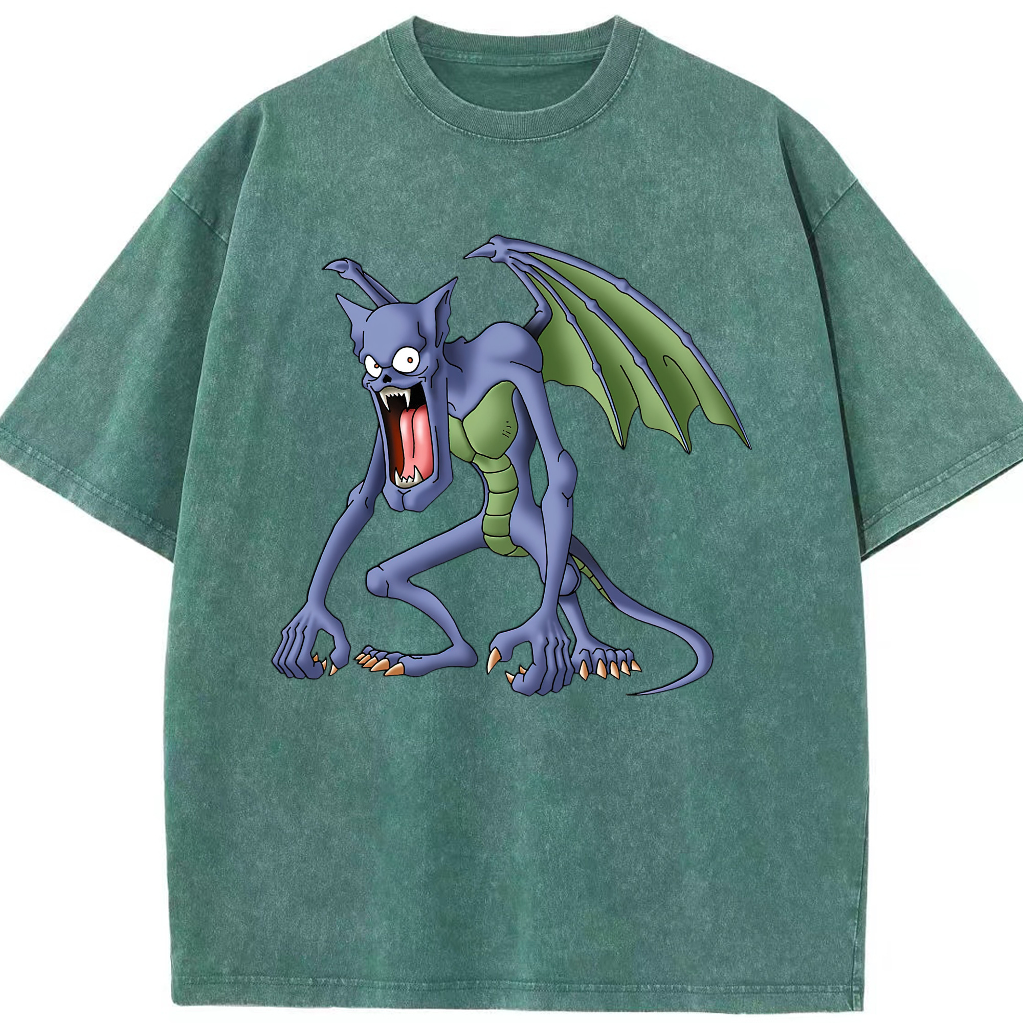 （画像用） ドラゴンクエスト Doragon Kuesuto Dragon Quest 綿100% ヴィンテージ風 半袖Tシャツ（フロントプリント）